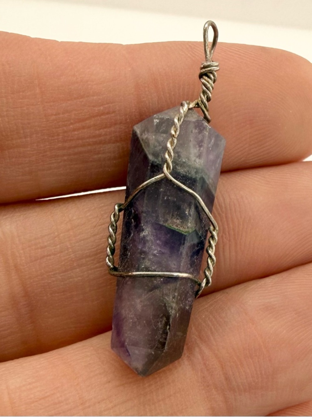 Amethyst Crystal Pendant Necklace Natural Gemstone Charm Amulet
